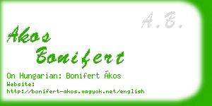 akos bonifert business card